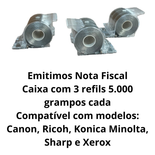 Caixa 3 Refils 5.000 Grampos P/ Ricoh 413013 413026 Type M