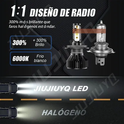 Dp. H4 Blanco Kit Faros Led Luz Alta Y Baja Para Hyundai