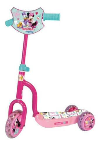 Imagen 1 de 1 de Monopatín de pie Unibike Scooter 3 ruedas Minnie  rosa y celeste