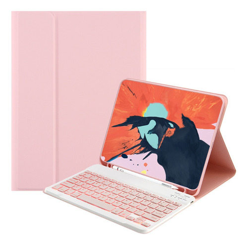 Capa De Couro Com Teclado Retroiluminado Para iPad 9