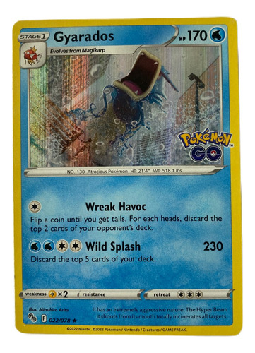 Gyarados Carta Pokémon Original Tcg Inglés 022/078