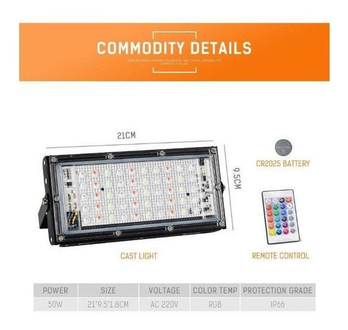 Imagen 5 de 10 de 4packs 50w Led Rgb Luz De Inundación De La Lámpara De Ac