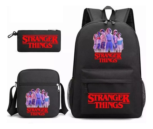 Ochilas Set 3 Pzs Stranger Things 4 Escolar Bolsas Lapicera Color Estilo 3 Diseño De La Tela Mochila