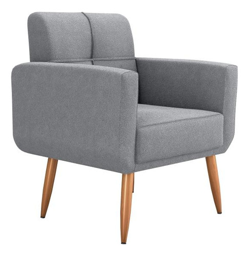 Poltrona Cadeira Decorativa Escritório Havana Matrix Cinza