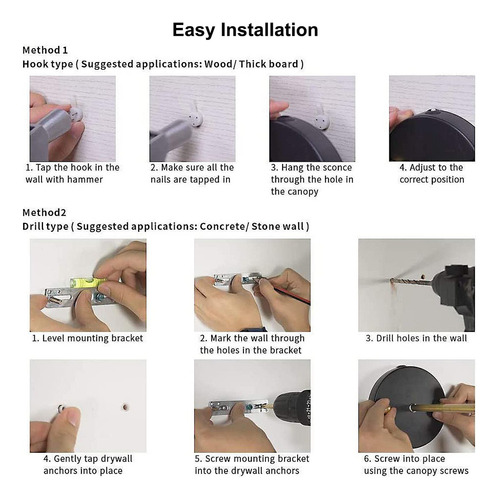 Lámpara De Pared Fsliving Que Funciona Con Pilas