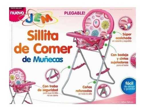 Sillita De Comer Para Muñecas Plegable Jem 9330