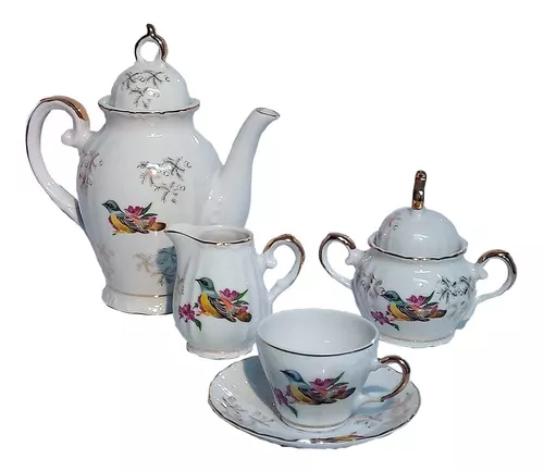 Sungmor Juego de teteras de cerámica – Tetera de café de porcelana con 2  juegos de tazas de té y platillos – Tetera de Navidad con decoración de