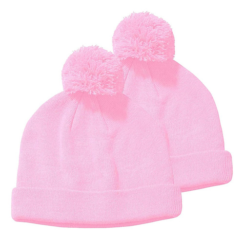 Marky G Knit Pom Beanie (paquete De 2), Pink, Os