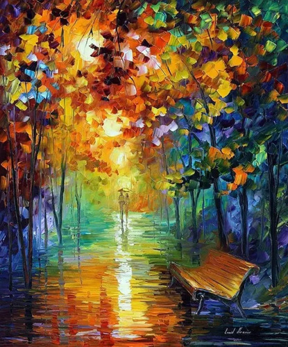 Pintura Com Diamantes-diy 5d Strass-passeio Na Praça 1-40x50