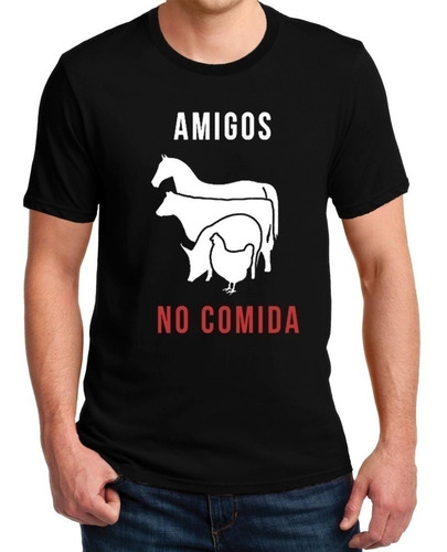 Polera Estampada Veganos Veganismo Frases Amigos No Comida