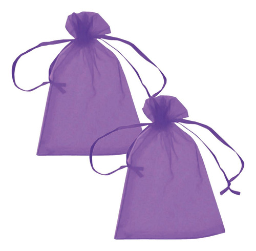 Bolsa Costalito De Organza, Mxypl-002, 2pzas, Morado, 5x7cm,