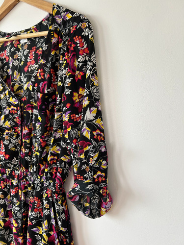 Mono Corto Estampado- H&m - Talle Eur 38 Negro 38 (Usado)