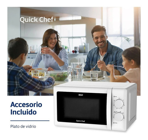 Microondas Bgh B120m20 Mecánico Quick Chef Blanco 20 Litros