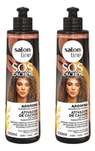 Ativador De Cachos Salon Line 300ml Sos Arginina Reconst-2un