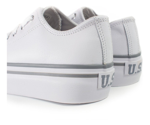 Imagen 6 de 9 de Zapatillas Urbanas Cuero Plataforma Mujer Sneaker Blancas