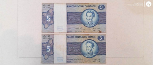 06 Cédulas De 5 Cruzeiros  Com 3 Sequencias 1975 E 1979