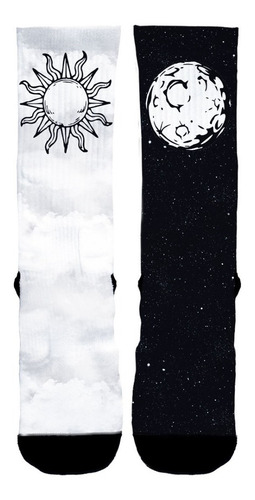 Imagem 2 de 3 de Meia Personalizada - Sol E Lua - Skate - Meias Elite