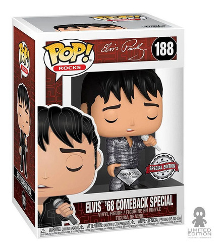 Funko Pop Elvis 68 Comeback Special 188 - Pop! Rocks Diamond
