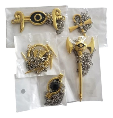 Set 5 Artículos Del Milenio Collares Dorados Yugioh Nuevos