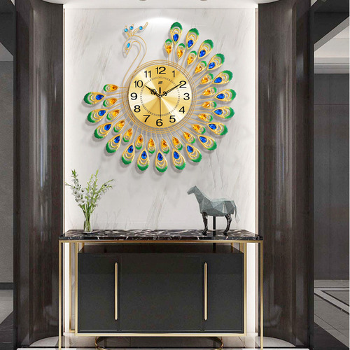 Jt169562x42 Cm - Reloj De Pared Con Diseño De Pavo Real Para