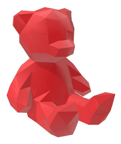 Urso Teddy Low Poly Geométrico Decoração 3d