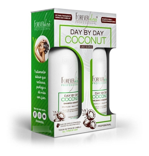 Kit Forever Liss Day By Day Coconut Shampoo E Bálsamo