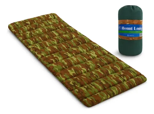 Colchonete Camping Camuflado Colchao Dobravel Saco de Dormir - foto 1