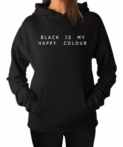 Sudadera Hoodie Moda Mi Color Favorito Negro Black 