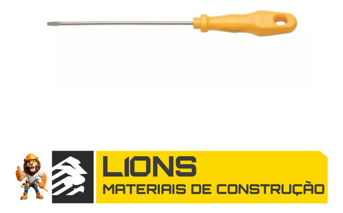 Chave De Fenda Amarela Com Ponta Chata 1/8x5 - Tramontina