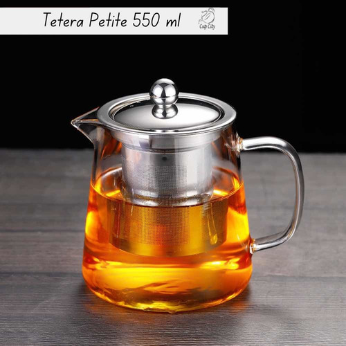 Tetera De Cristal 550 Ml Tapa Y Filtro De Acero Inoxidable 