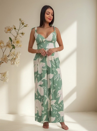 Enterizo Mujer Verde Claro Diseño Elegante Pack X2 - Capuli