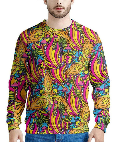 Uj Sudadera Trippy Hippie Flame Psychedelic For Hombre Tl15