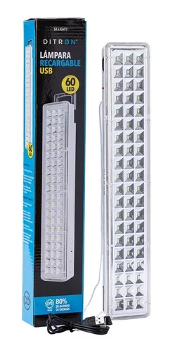 Luz De Emergencia 60 Leds Recargable Usb 220v Compacta Slim