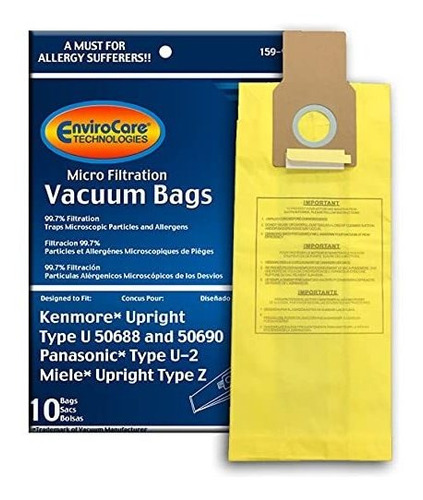 Envirocare Vacío Reemplazo Bolsas Para Tipos Kenmore Vertica