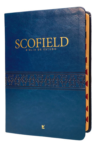 Biblia De Estudo Scofield Grande Almeida Contemporanea Capa Luxo Azul Com Indice Lateral Palavras De Jesus Em Vermelho