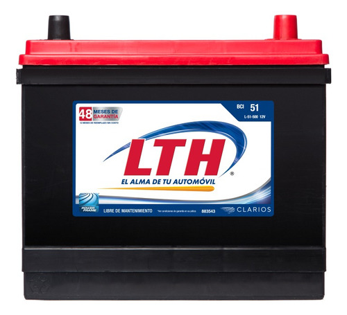 Pila De Carro Lth Modelo L-51r-500. Entrega En Cdmx