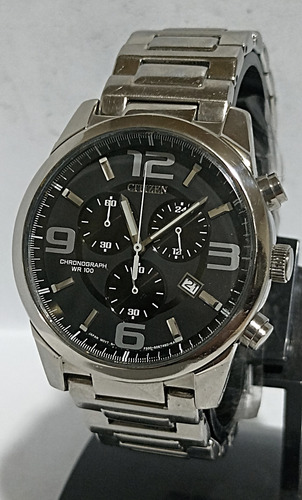 Impecable Reloj Citizen Cronógrafo Con Fecha Gn-4w-s Plateado Plateado Negro (Usado)