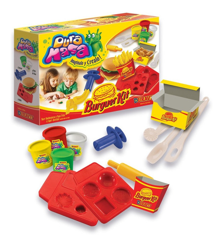 Plastilina Juego De Masas Burguer Kit 4 Potes Duravit 