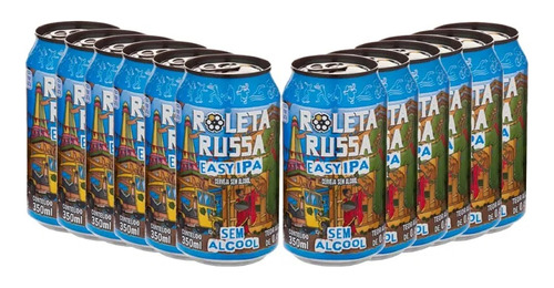 Cerveja Roleta Russa Easy Ipa Sem Álcool Lata 12 X 350ml