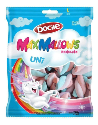 Marshmallow Reche. Twist Unicórnio Maxmallows 220g -docile C