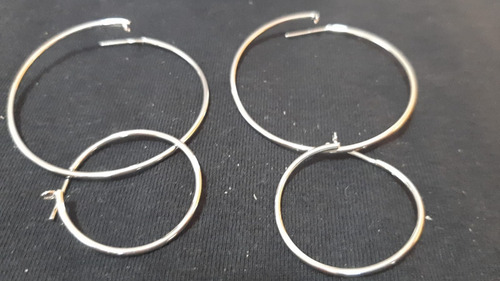 Imagem 3 de 3 de Kit Prateado Dupla Argolas - Sa830brp