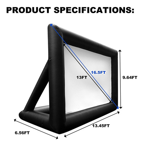 Imagen 3 de 7 de Step4fun 16.5ft Proyector Al Aire Libre Inflable Pantalla...
