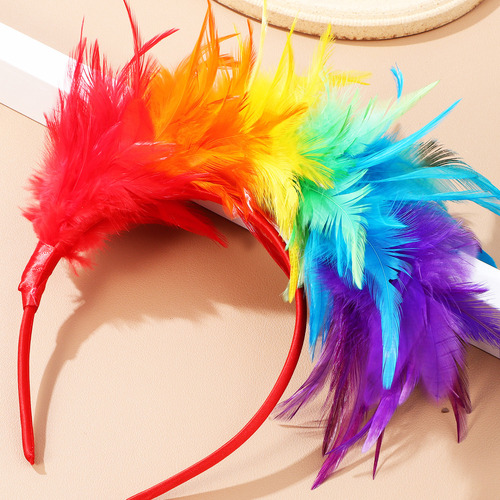 Diadema Rainbow Pride Plume Para Mujer, Accesorios Para El C