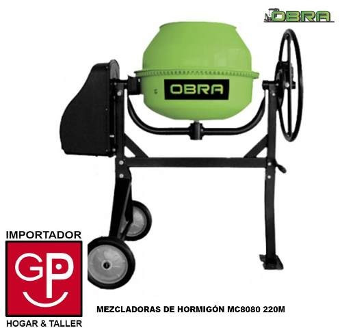 Hormigonera 80 Litros Obra 1/2hp 375w Mc8080 G P