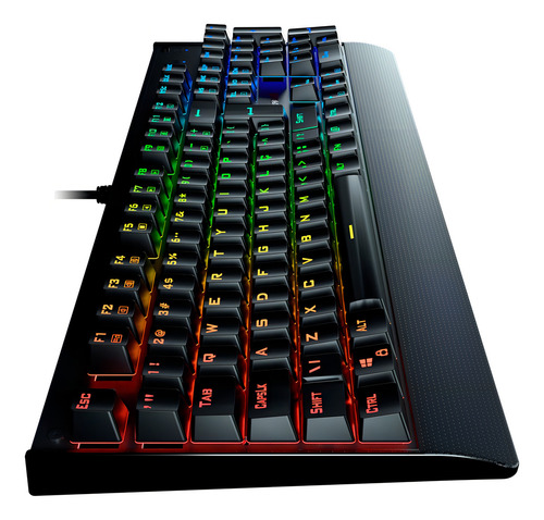 Teclado mecanico gamer Redragon Kala K557 QWERTY Outemu Brown português Brasil cor preto com luz RGB