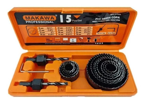 Juego De Sierra Copas Broca Para Madera - 15 Pcs - Makawa