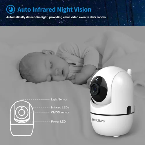 Monitor De Vídeo Para Bebés Hellobaby Hb65 Con 2 Cámaras, Vi