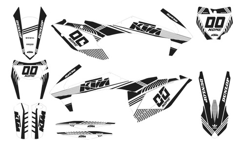 Adesivo Moto Cross Trilha Ktm Xc F 16-19 Preto Branco Lm271