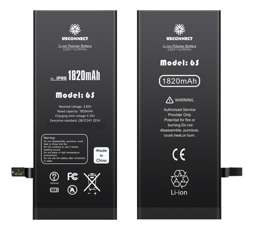 Bateria Original Usconnect Para iPhone 6s 1820mAh Compatível Modelos A1633 A1688 A1700 Restaura Saúde 100%