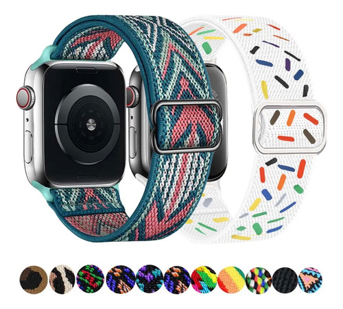 Correa Elástica Nylon Para Apple Watch 42 44 45 49mm Ultra